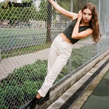 Джинсы с высокой талией женские длина голеностопного сустава повседневные джинсовые штаны белые брюки для женщин Femme осень зима весна штаны