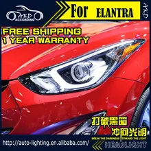 АКД стайлинга автомобилей фара для фары для автомобиля Hyundai Elantra 2011- светодиодный фар DRL D2H Hid галогенный сигнал поворота биксеноновые фары