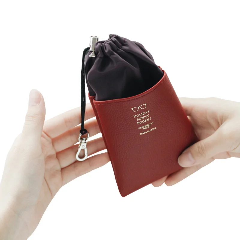 Leather Stitching Glasses Storage Bags Portable Travel Drawing Pocket Phone Polyester Organizers Glass Case Eyewear Accessories (6)