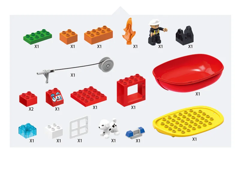 Diy большой размер городской Пожарный строительный блок совместим с Duploed кирпичи хобби игрушки для детей детский подарок