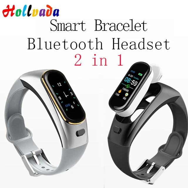 

Waterproof 2 in1 Smart Bracelet Watch + Bluetooth Headset Heart Rate Monitor Hands free Call Music Enjoy Earphone Smartwatch