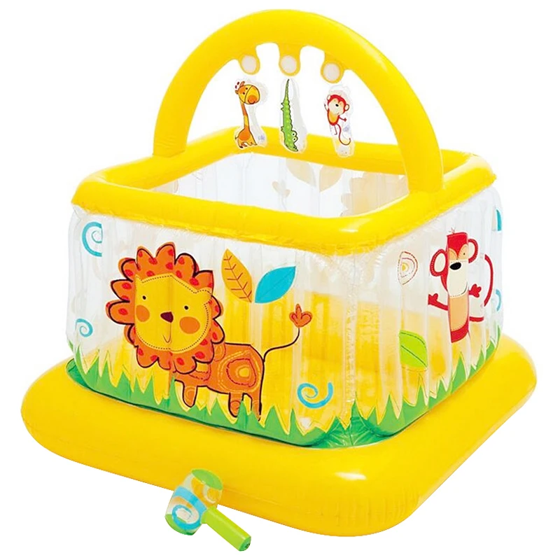 детский надувной игровой манеж интекс. надувной манеж с погремушкой. игровой центр my first gym, 6-18 мес 48476, intex,. Intex/надувной детский центр-манеж 130x104 см / надувной манеж. батут intex замок 48259.