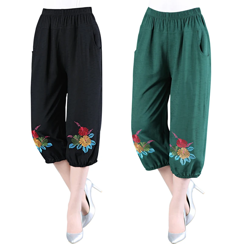 XL XXL XXXL Women's Summer Linen Wide Leg Pants 2018 New Fashion