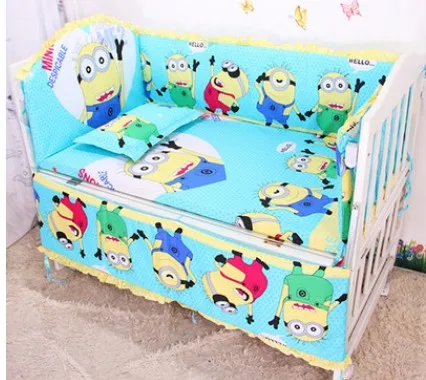 

Promotion! 6pcs Baby Crib Bumper Sets,Baby Girl Crib Bedding Set,Soft Baby Bedding Sets,include (bumpers+sheet+pillow cover)
