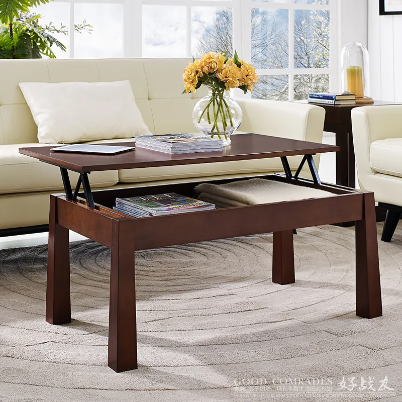American Village Square antique wood coffee table tea simple and stylish personalized creative modern lift | Мебель