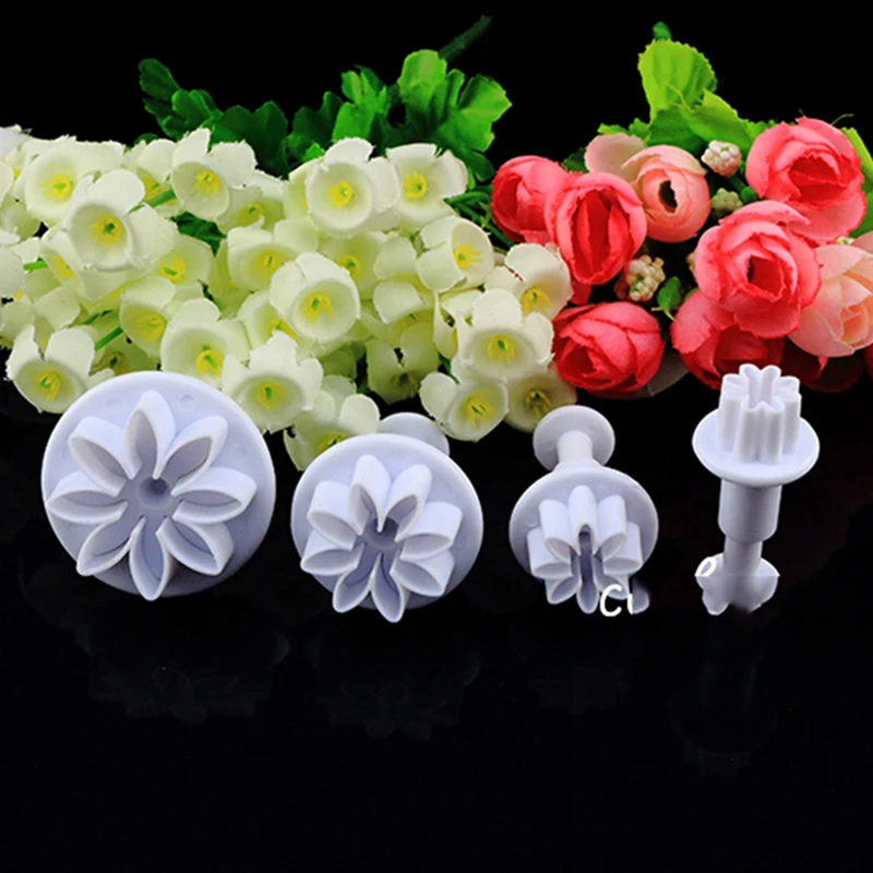 4pcs Daisy Flower Fondant Cake Cutter Decorating Baking Mold Pastry Tool 0528in Baking & Pastry