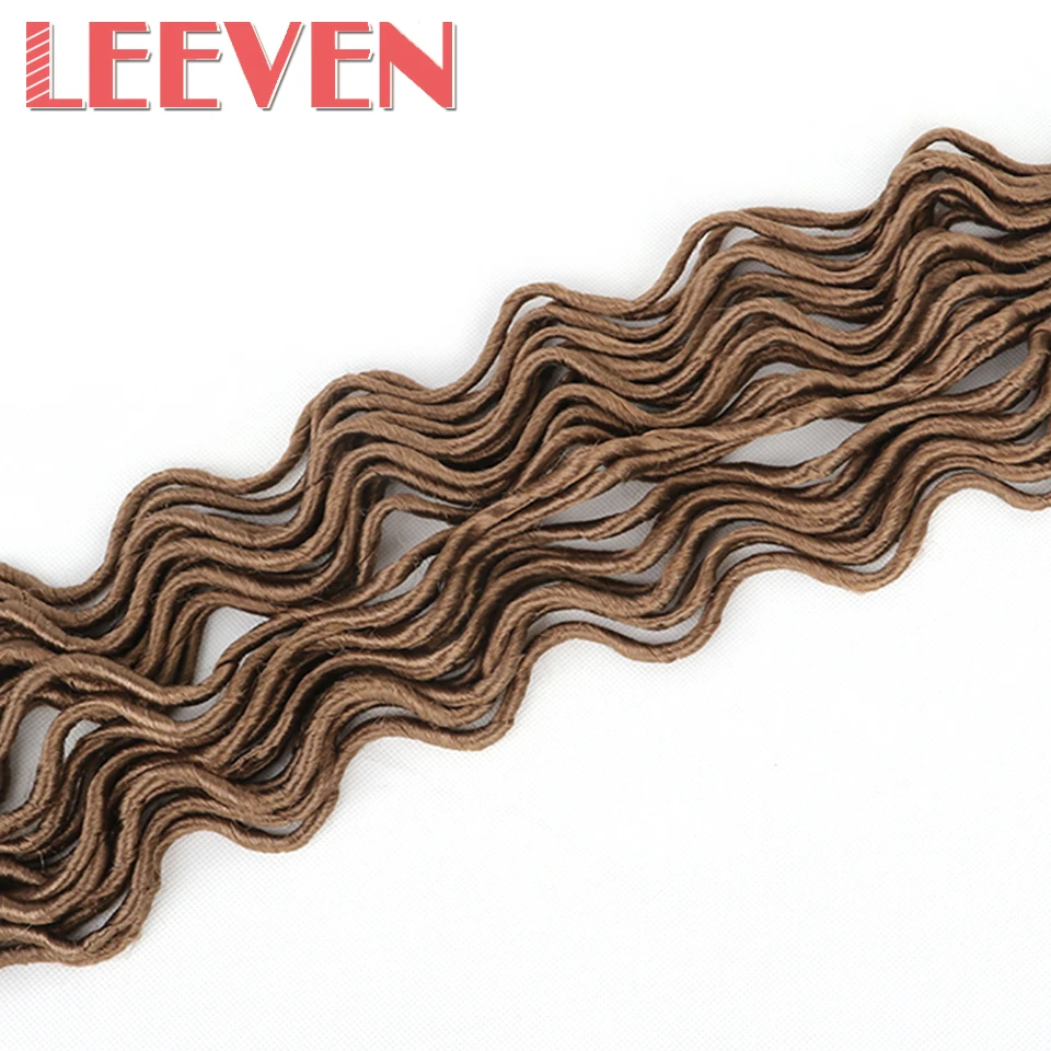 Leeven 20 дюймов 100 г 24 корни крючком оплетка волнистые Faux locs волосы синтетические мягкие Dread плетение волос