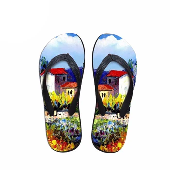 

NOISYDESIGNS 2018 Fashion Slippers Women 3D Painting Prints women Flip Flops Summer Non-slip Beach lady Sandals Flats Female