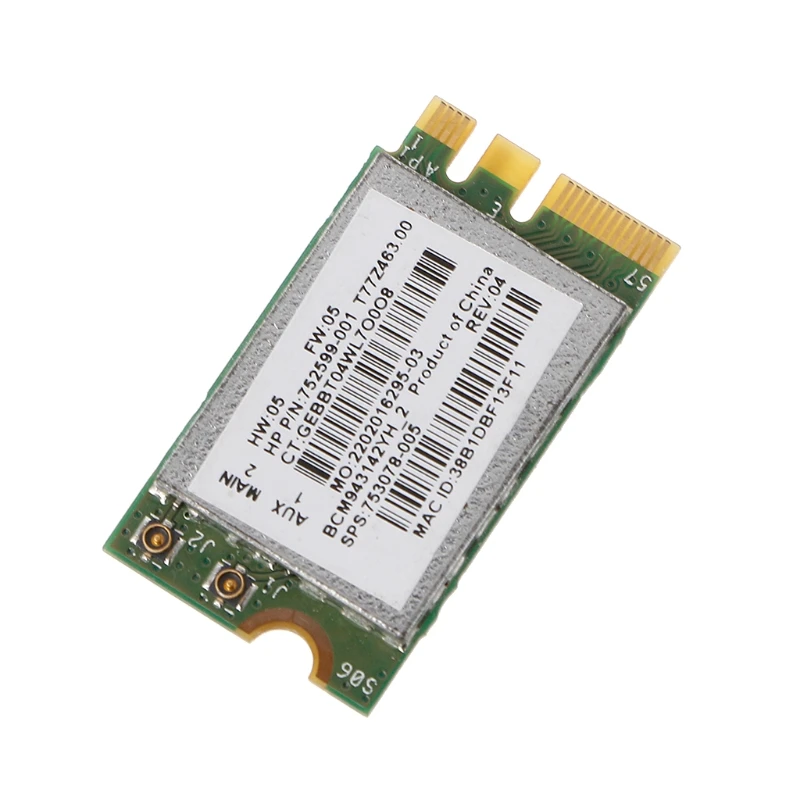 1 BCM943142Y 802.11b/g/n Bluetooth 4,0 WLAN 150 Мбит/с NGFF беспроводная Wifi карта NGFF(M.2) интерфейс