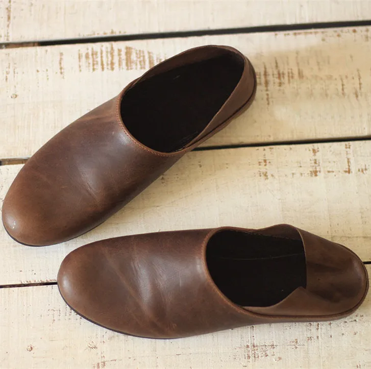 CareaymadePure/Женская обувь на плоской подошве из натуральной кожи ручной работы; удобная кожаная обувь с закрытым носком в стиле ретро; 2 цвета