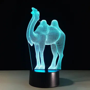 

3D illusion Visual Night Light 7 Colors Change LED Desk Lamp Bedroom Home Decor Color Changing Camel Home Accessoire #LR3
