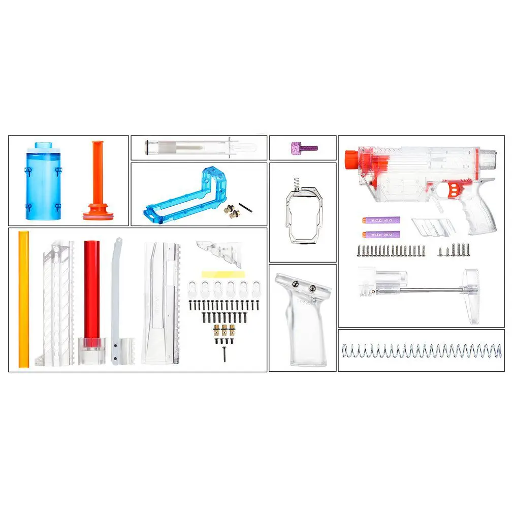 Рабочие YY-R-W007 W008/W009 RMCX Стиль комплекты аксессуаров для Нерфа Н-страйк Элит Stryfe Blaster насос Комплект Аксессуары для Игрушечного Пистолета - Цвет: Прозрачный