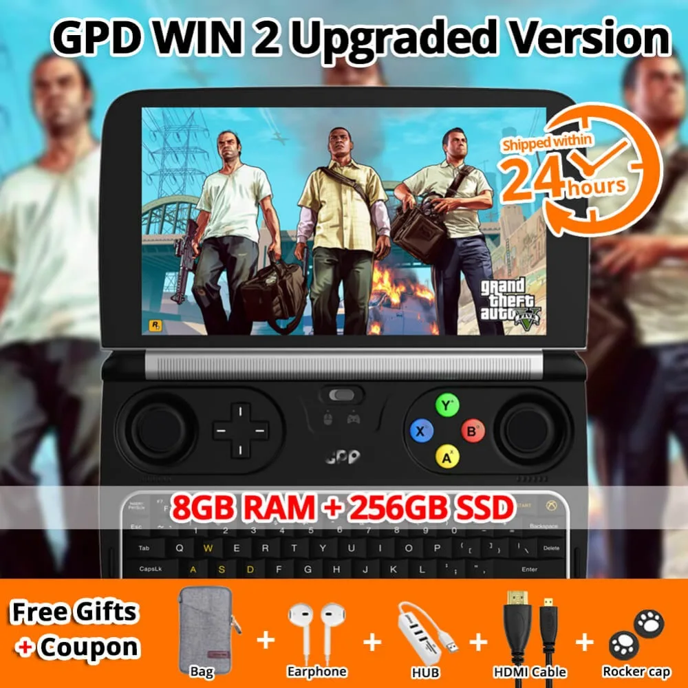 Новый GPD WIN2 Ручной игровой консоли карманный мини ПК ноутбук 6 дюймов H IPS экран Win 10