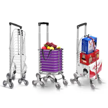 

Shopping Cart, Shopping Cart, Small Cart, Trolley, Climbing, Folding, Portable, Household Cart, Trolley, Old Trailer