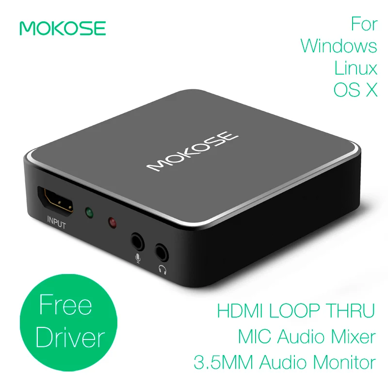 Linux MOKOSE USB3.0 HDMI//SDI Video Capture Card for Windows HD Loop Thru Game Dongle Grabber Device 1080P 60fps UVC Free Driver Box OS X Mac