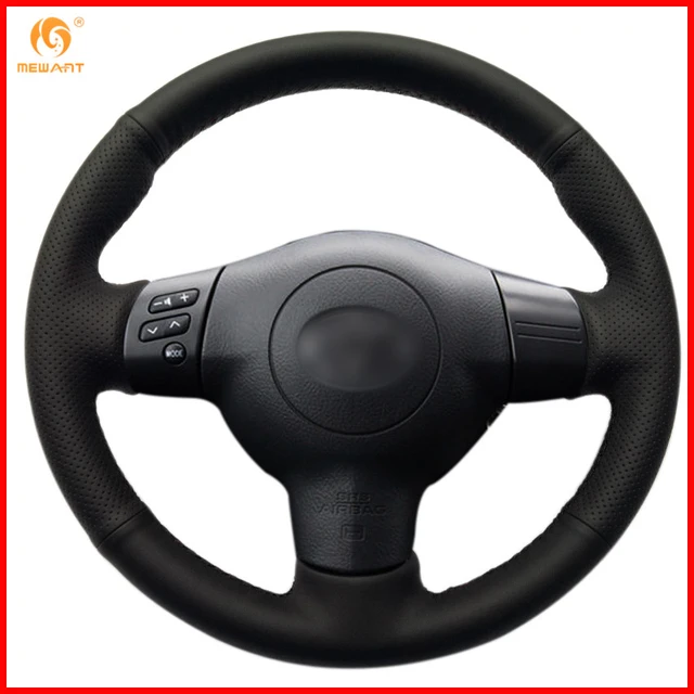 Mewant Black Artificial Leather Car Steering Wheel Cover For Toyota Mewant Black Artificial Leather Car Steering Wheel Cover For Toyota Corolla 2004 2006 Caldina 2002 2007 Interior Accessories