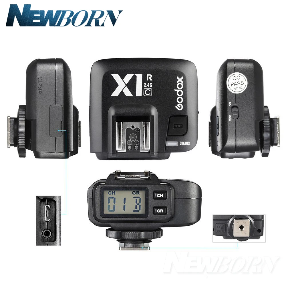 Беспроводной мини передатчик вспышки Godox X1C X1T C 2 4G + фотовспышка TTL для Canon 1000D 600D 700D