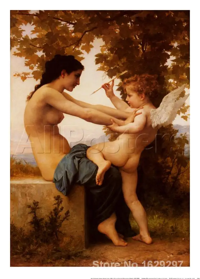 Девушка защищает себя от любви Вильяма Адольфа Bouguereau картины для продажи