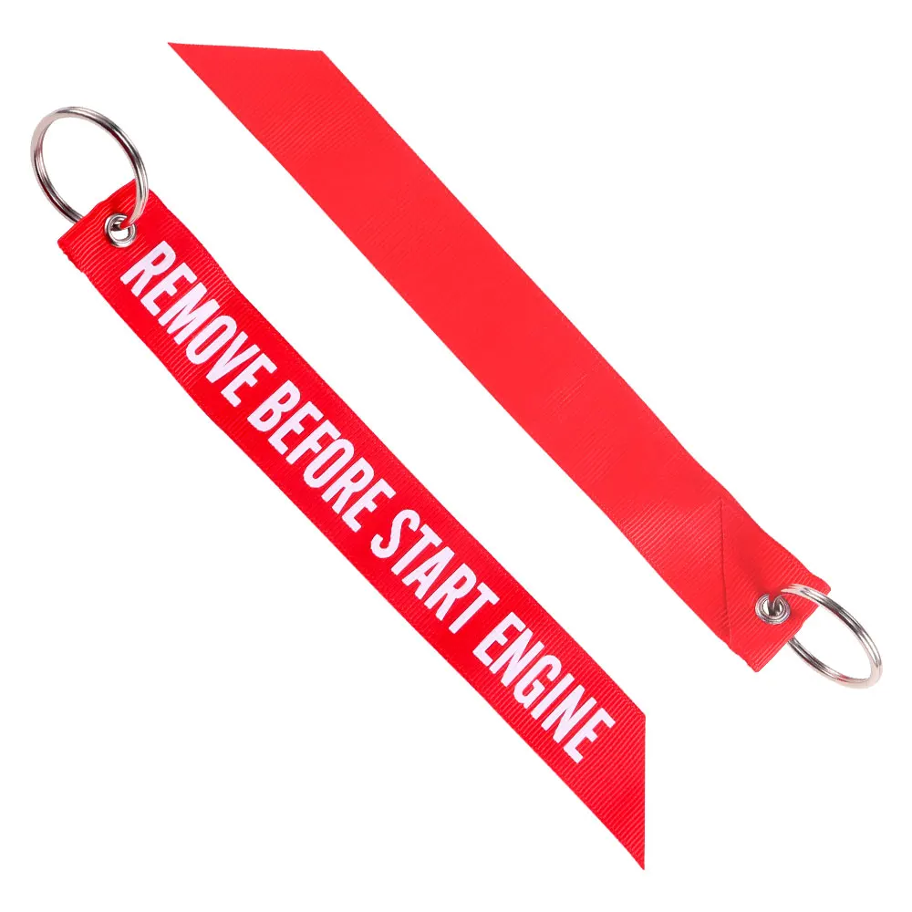 Remove Before Flight Streamer Key Chain Chaveiro Red Keychain Remove Before Start Engine Motorcycle Streamer Key Ring Jewelry (1)