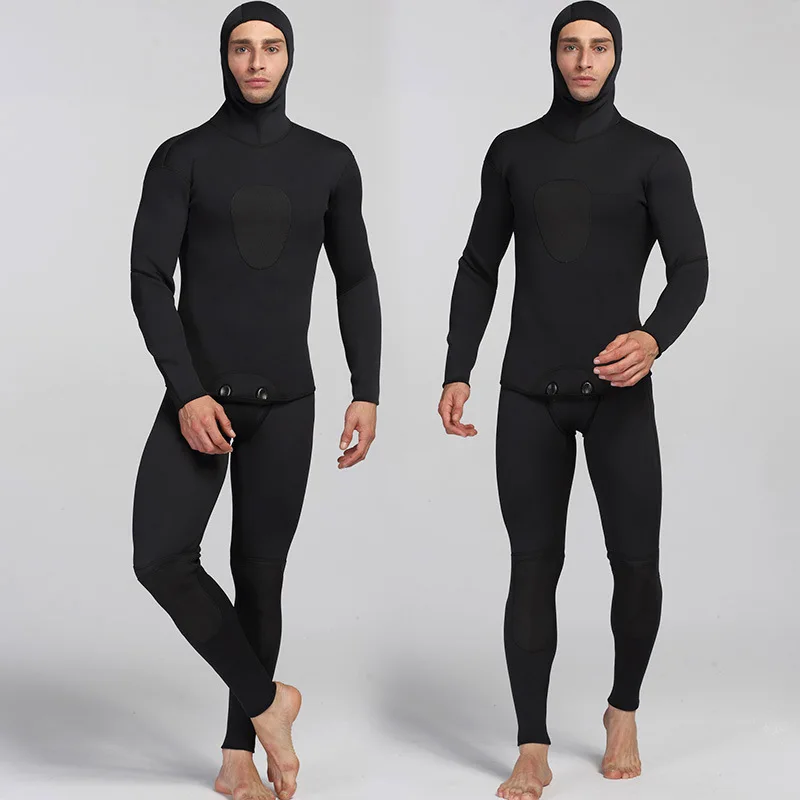 Новые 3 мм неопрен водолазный костюм для Для мужчин для плавания и серфинга; водолазная комбинезон наплавки теплый гидрокостюм чулок брюки и куртка 2 шт./компл