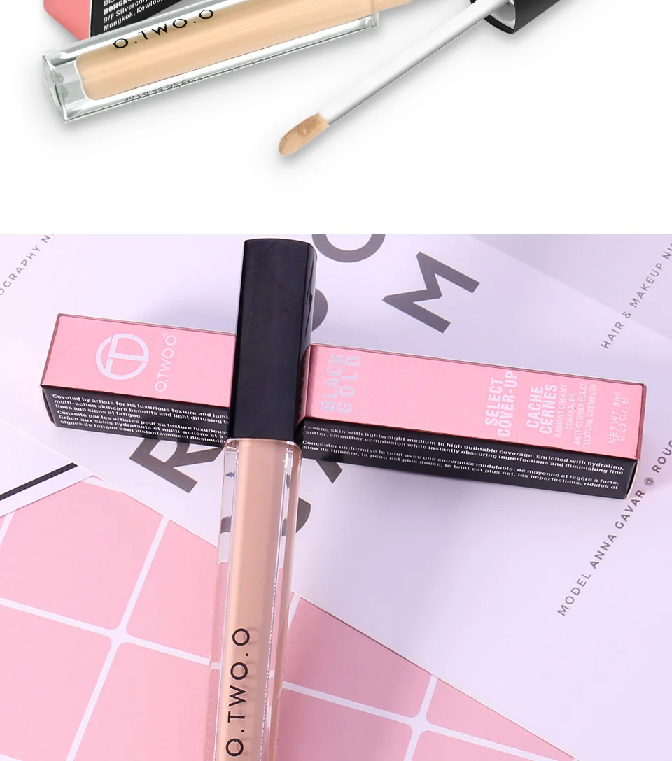 O.TWO.O Makeup Concealer Liquid Convenient Full Coverage Eye Dark Circles Blemish 4 Colors New Dark Skin Face Contour Cosmetics