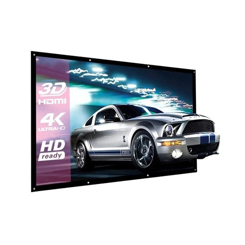 

Projection Screen Portable Fabric Foldable 3D HD PVC Fabric Projection For Office Home Theater Outdoor Movie Cinema#