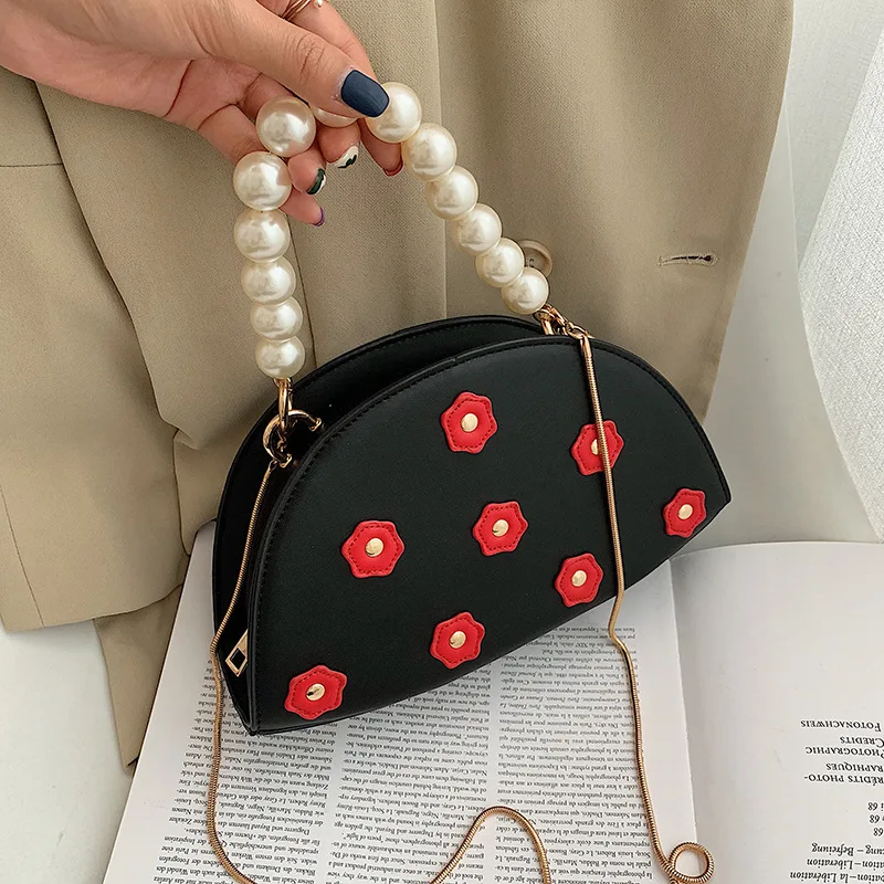 

Female Shell Pearl Tote Crossbody Bags For Women 2019 High Quality Leather Luxury Handbag Designer Ladies Shoulder Messenger Bag
