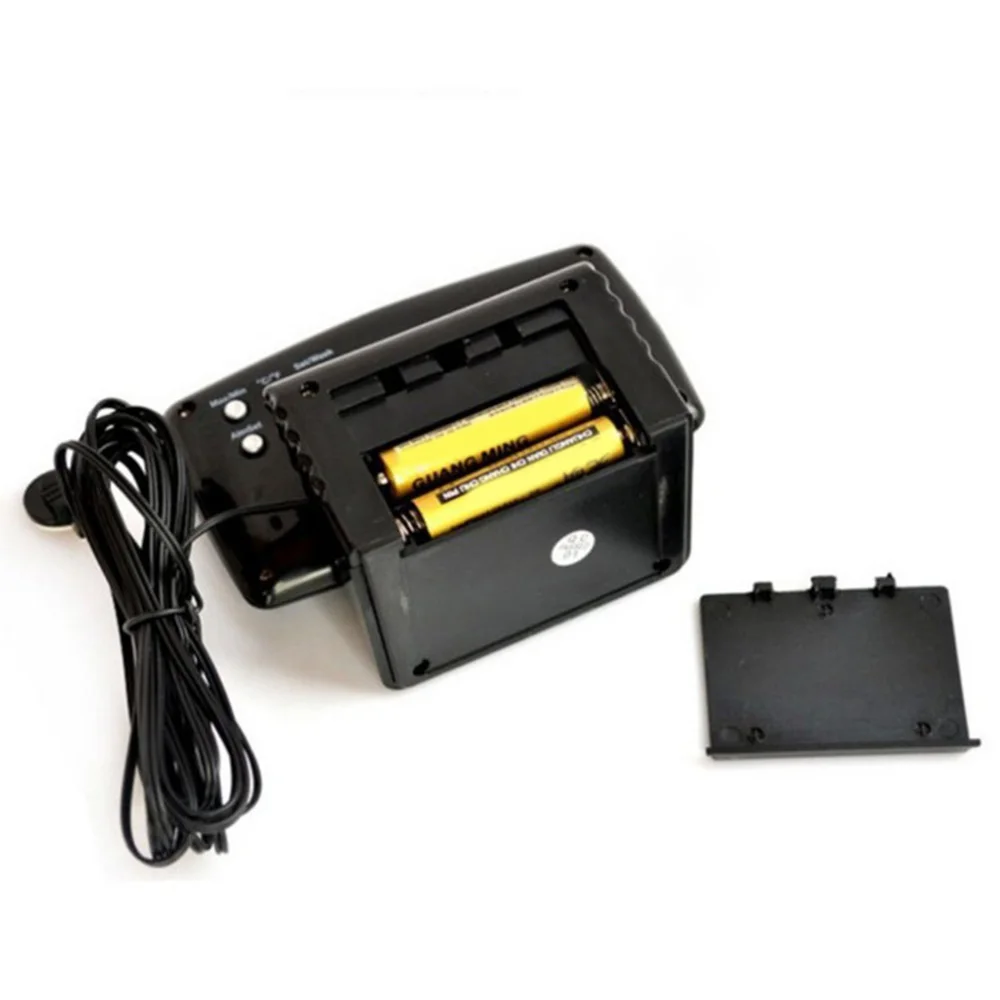  Car Electronic Clock Temperature Meter Auto Indoor And Outdoor Thermometer Dual Sensors LCD Blue Ba