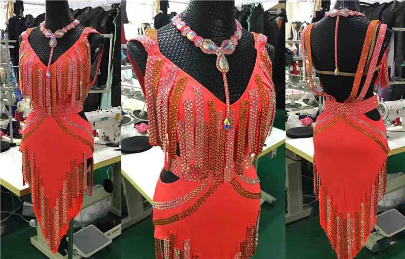 

latin dance dress women competition latin dance dress for girls fringes costume professional latin dance costume rhinestones