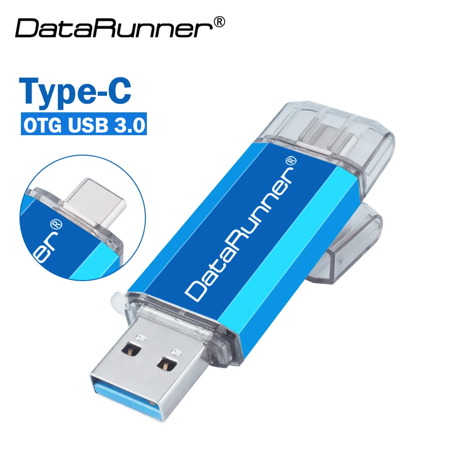 New DataRunner Type C OTG USB Flash Drive 32GB Usb Stick 3.0 Pen Drive 128GB 64GB 16GB Flash Disk Pendrive for Type-C SmartPhone