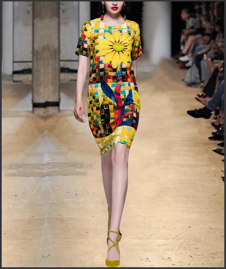 Fashion Vestidos Zomer Jurken Robe Femme Ete 2017 Cool Zijde Geel Print Jurk HOT Selling Kantoor Jurk Lady Boho Jurk Fashion Vestidos Zomer Jurken Robe Femme Ete 2017 Cool Zijde Geel Print Jurk HOT Selling Kantoor Jurk Lady Boho Jurk