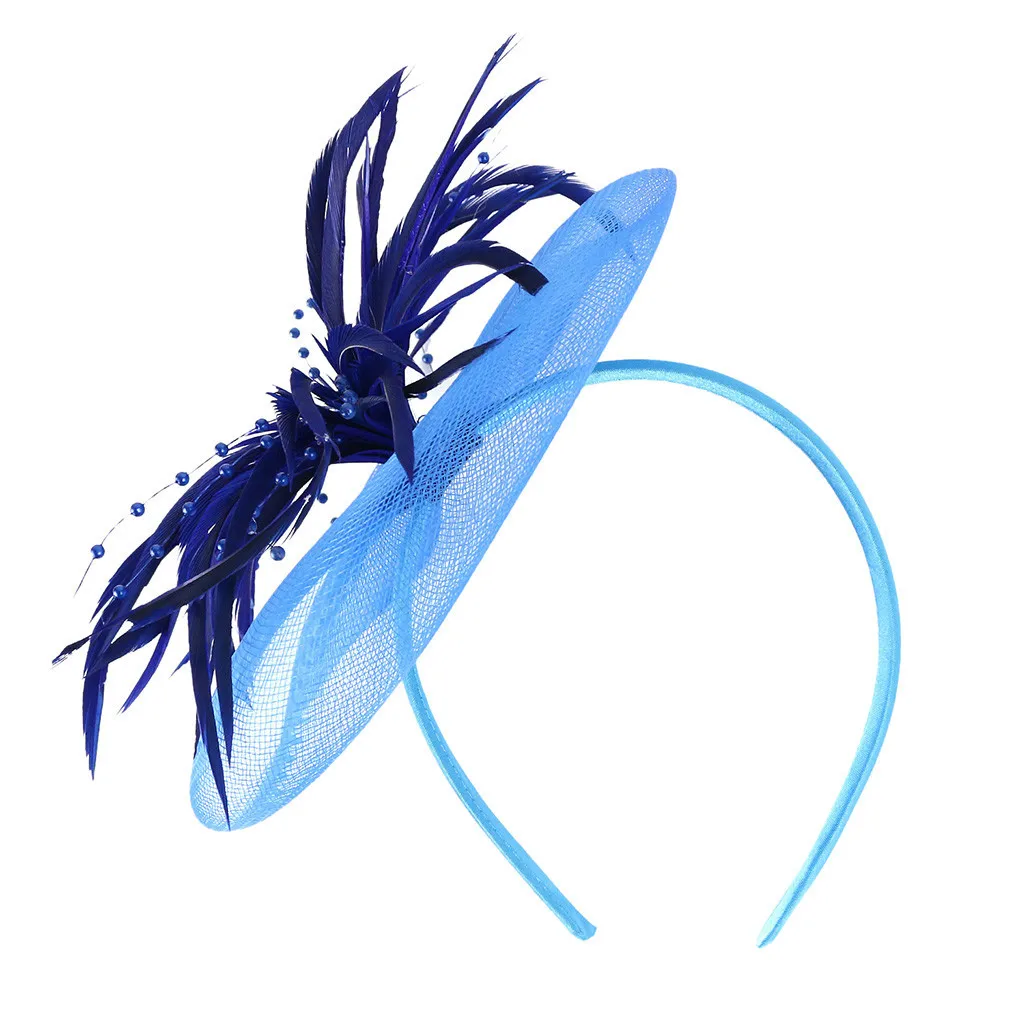 

Netting Feathers Big Flower Headband Party Girls Women Fascinator Headwear Bandeau à plumes pour femme