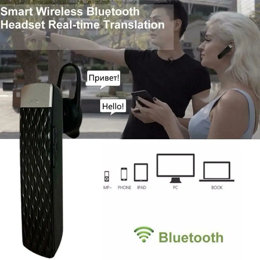 Смарт наушники для мгновенного перевода Bluetooth 5,0 гарнитура в ухо бизнес наушники 33 языка переводчик путешествия переводчик