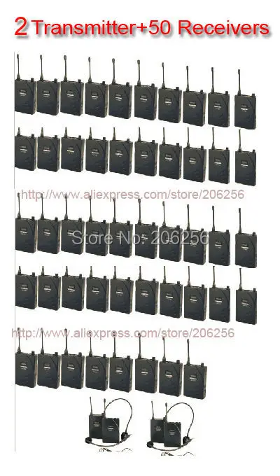 2 передатчика + 50 приемников Takstar UHF-938/ UHF 938 частота Беспроводная система