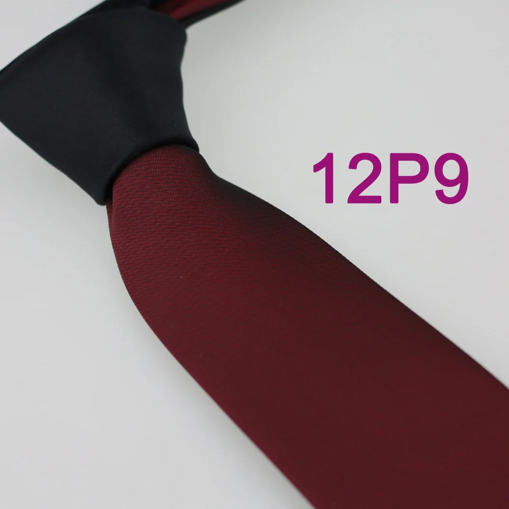 YIBEI coahella Ties узкий галстук темно-бордовый Мужской Контрастные Галстуки двухцветный галстук черный Узелок тонкий галстук 6 см микрофибра Boda Gravatas