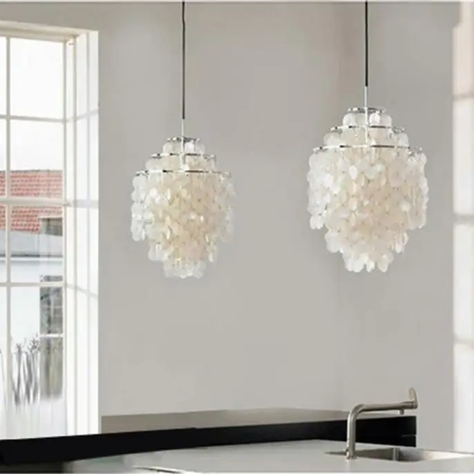 Contemporary Pendant Lamp Fun Diy Shell Lampshade 3 Contemporary Pendant Lamp Fun Diy Shell Lampshade 3 Circle Chandeliers Lighting Living Room Kitchen Dining Hanglamp In From Lights