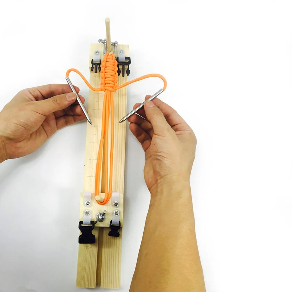 

MrY Jig solid Wristband Maker Wood Knitting Wristband Knitting Tool Braided Parachute Cord Weaving Tools Camping Survival tool