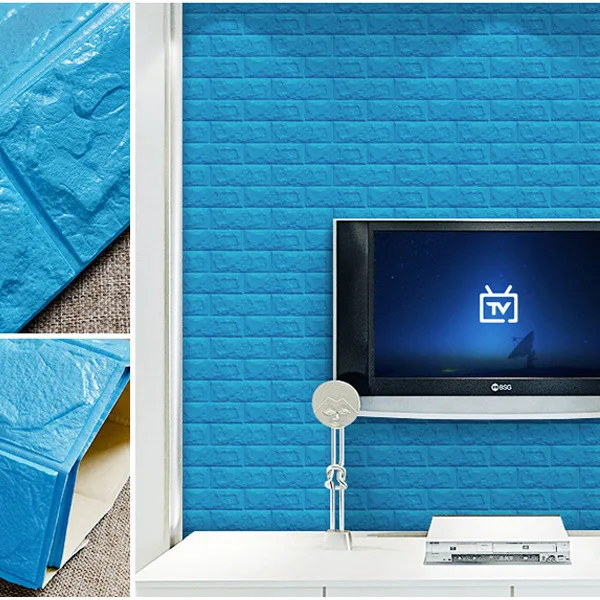 3 d TV background lines brick wall stick bubble brick sticker sitting room the bedroom of copy soft package from sticky wall