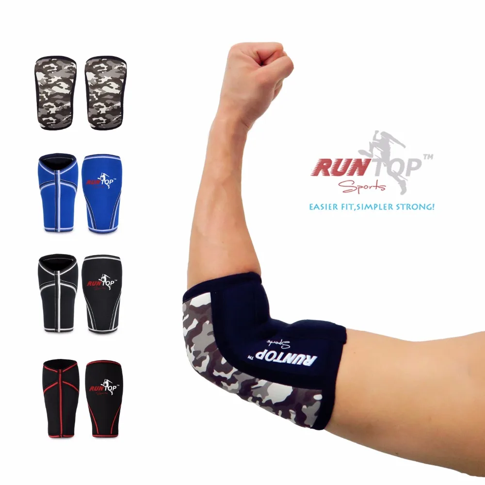 

RUNTOP Neoprene Elbow Sleeves Crossfit Weight Lifting Powerlifting Workout Fitness Knee Brace Cap Pads Support Compression
