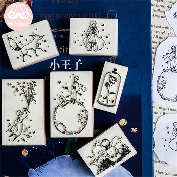 Mr Paper Dreamy Cartoon Little Prince Rose Fox Wooden Rubber Stamps for Scrapbooking Decoration DIY Craft Standard Wooden Stamps 2