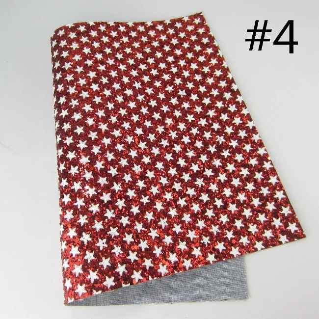 Red with white dot Chunky Glitter Fabric and Faux Synthetic Leather For DIY Bows A4 Sheet 8"x11.8" 1piece HD020 - Цвет: 4