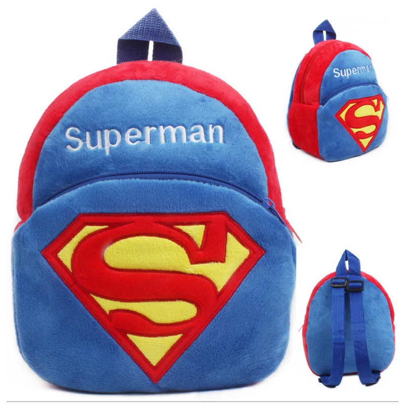 

Cute bags Mini Superman Plush Backpacks Cartoon Kids School Bags Toys Cute Animal Lovely Kindergarten Children Storage Box Doll