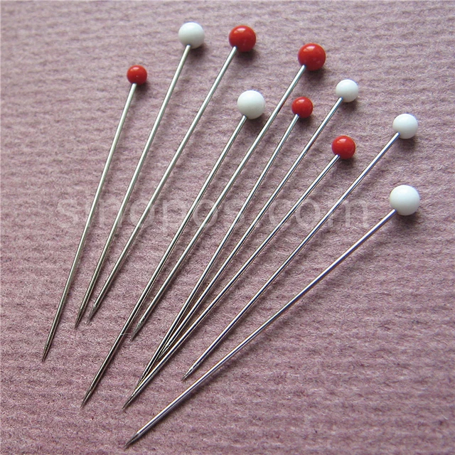 Extra Fine Glass Head Quilting Pins, metal iron heat resistant ball basting  pin silk wedding dress