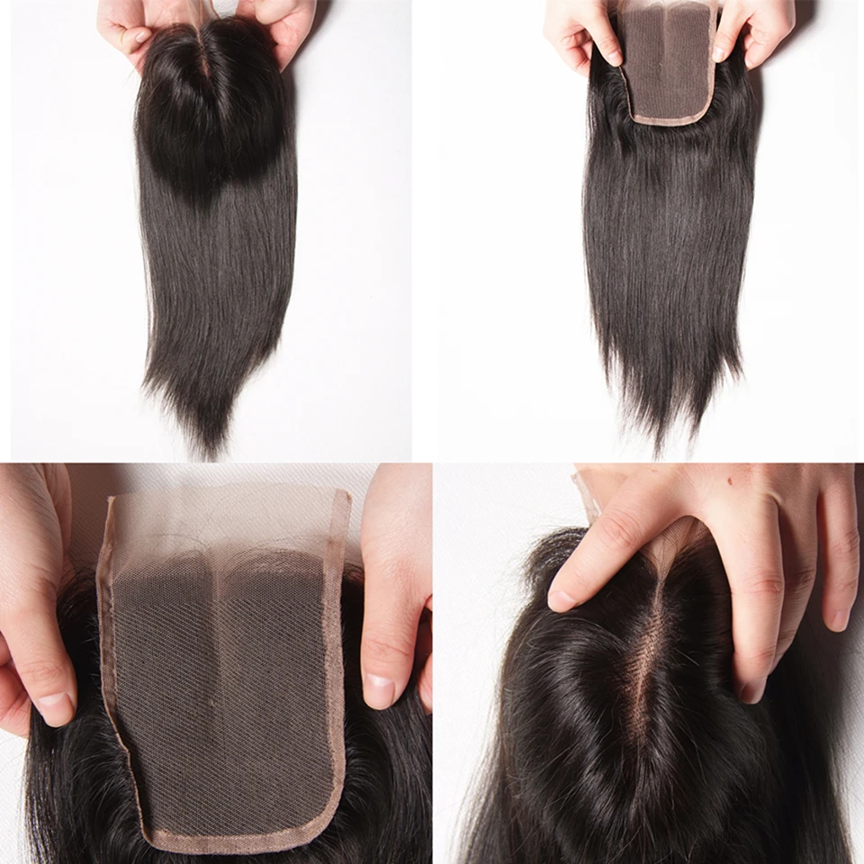 Karizma Straight Hair 3 Bundles With Closure Middle Part Brazilian Hair Weave Bundles With Closure Human Hair Extension Non Remy