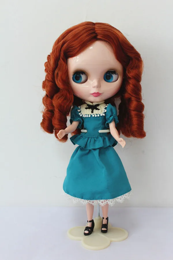 Blygirl Blyth кукла коричневый красный вьющиеся волосы нормальное тело 7 суставов белая кожа 1/6 тело подходит для их собственного макияжа