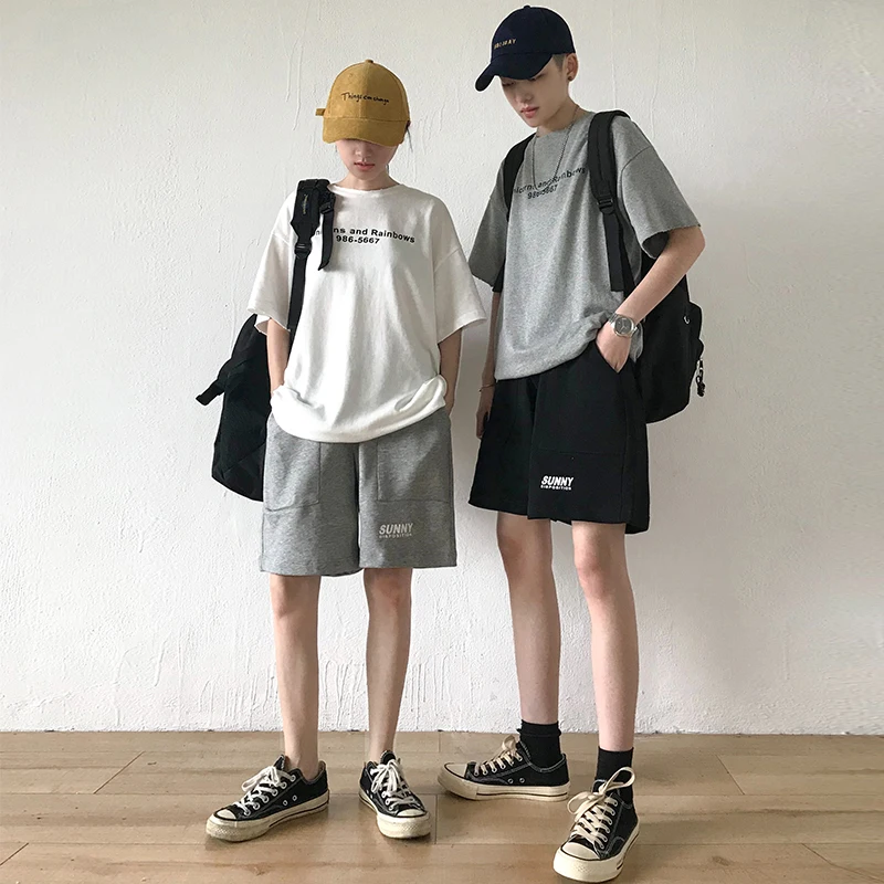 Летние новые корейские спортивные шорты с галстуком-красителем, Свободные повседневные шорты Harajuku