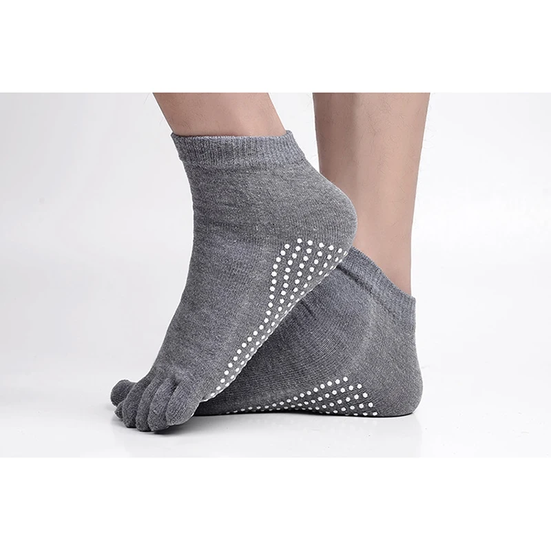 Yoga Socks Men Cotton Breathable Non-slip Massage Five-finger 5 Toe