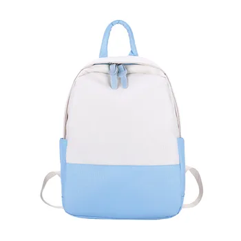 

Fashion Women Canvas Candy Contrast Color School Pack Backpacks Shoulder Bags Zipper Package Large Capacity Portable Travel Bags