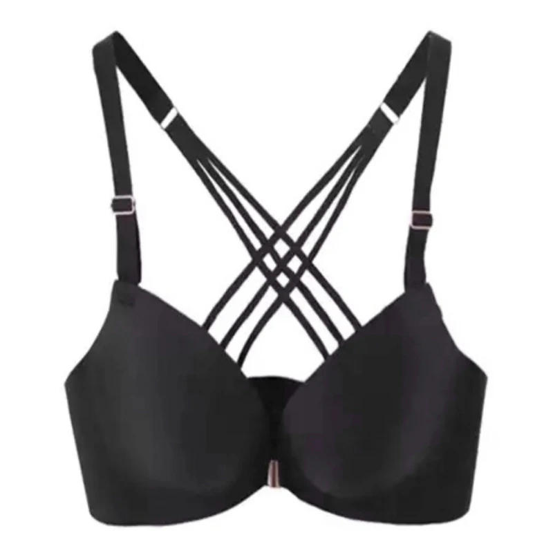 Front Closure Cross Straps Back Bra Wireless Seamless Women Bras Small