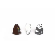 

HOT Movie We Bare Bears Brooches Anime jewelry Cute Bear panda brooch accessories Dress brooch for children boys girl jewelry
